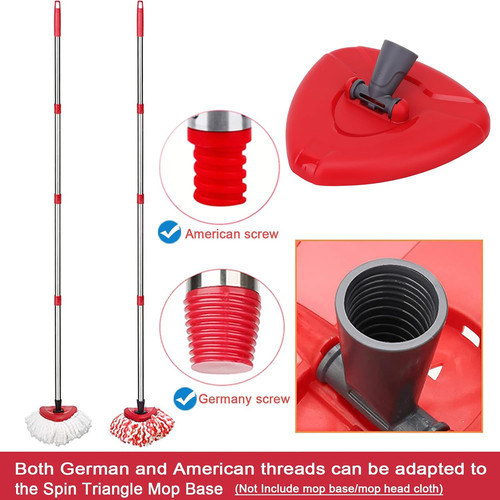 Red spin mop handle - mop, base