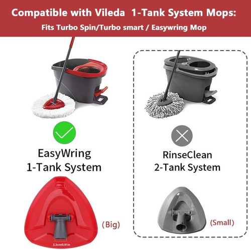 Red spin mop - red, handle